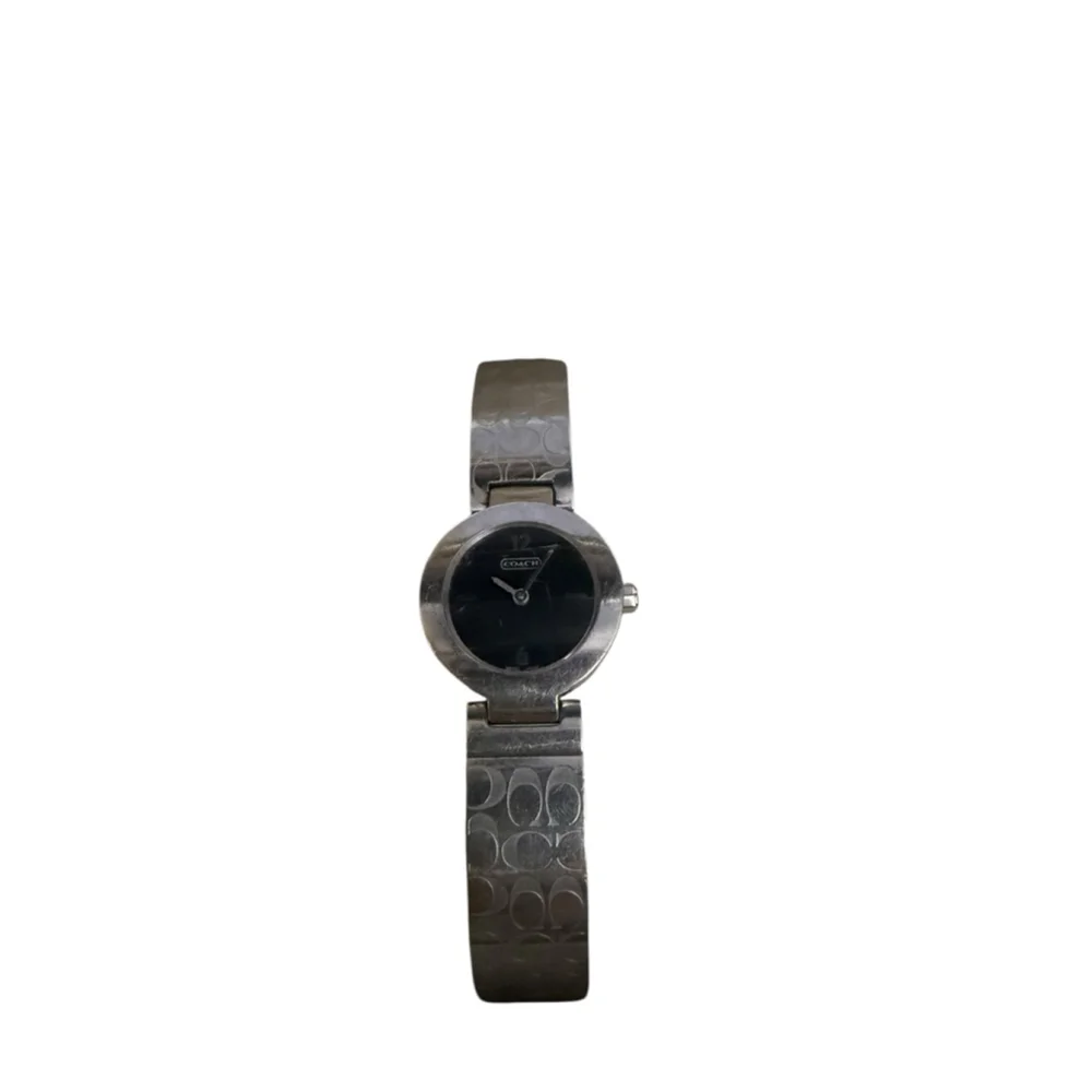 Vintage Coach Arden Bangle Watch Black Dial CC Signature Print Model 0185